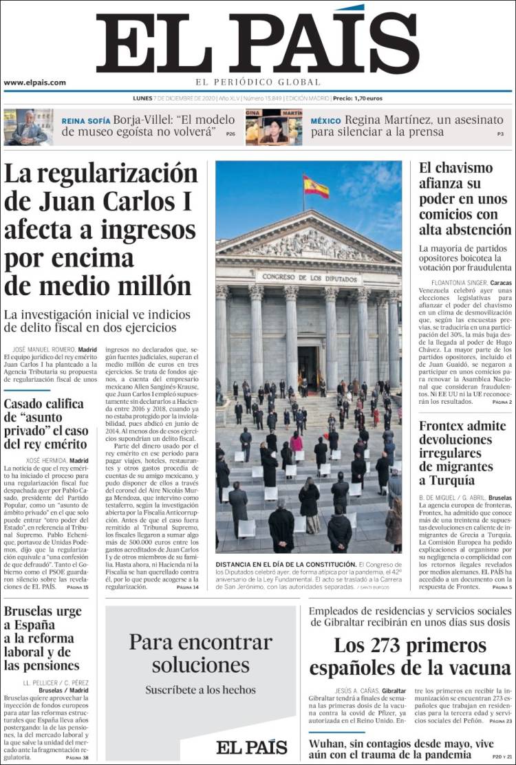 Portada de El País (Espa&ntilde;a)