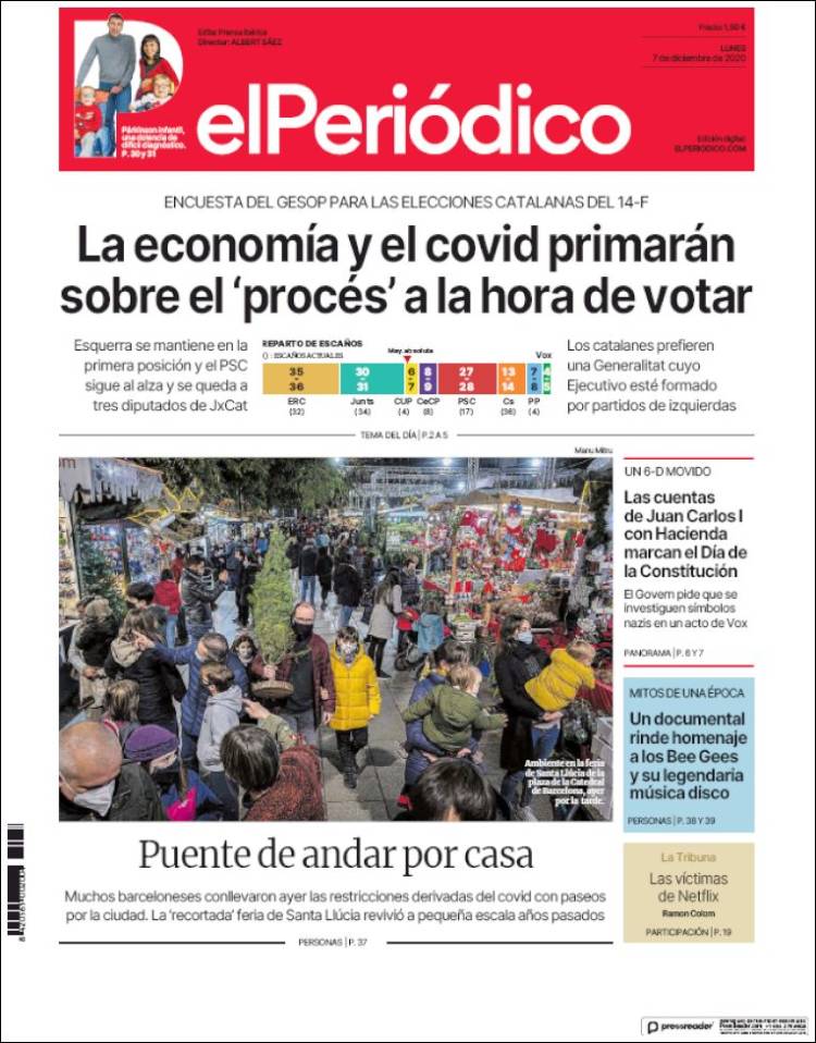 Portada de El Periódico (Espa&ntilde;a)