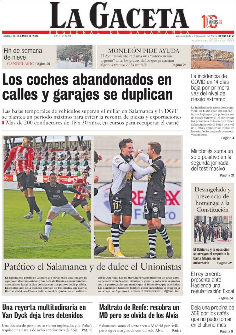 Portada de La Gaceta de Salamanca (Espa&ntilde;a)