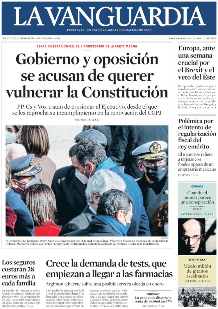 Portada de La Vanguardia (Espa&ntilde;a)