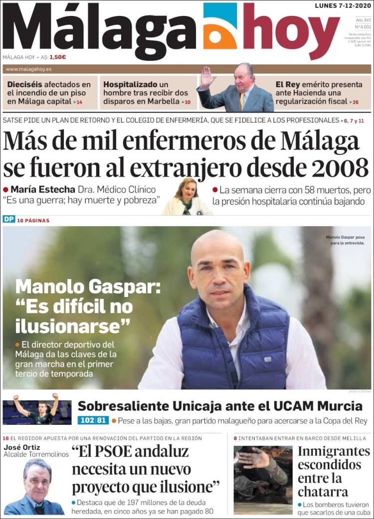 Portada de Málaga Hoy (Espa&ntilde;a)