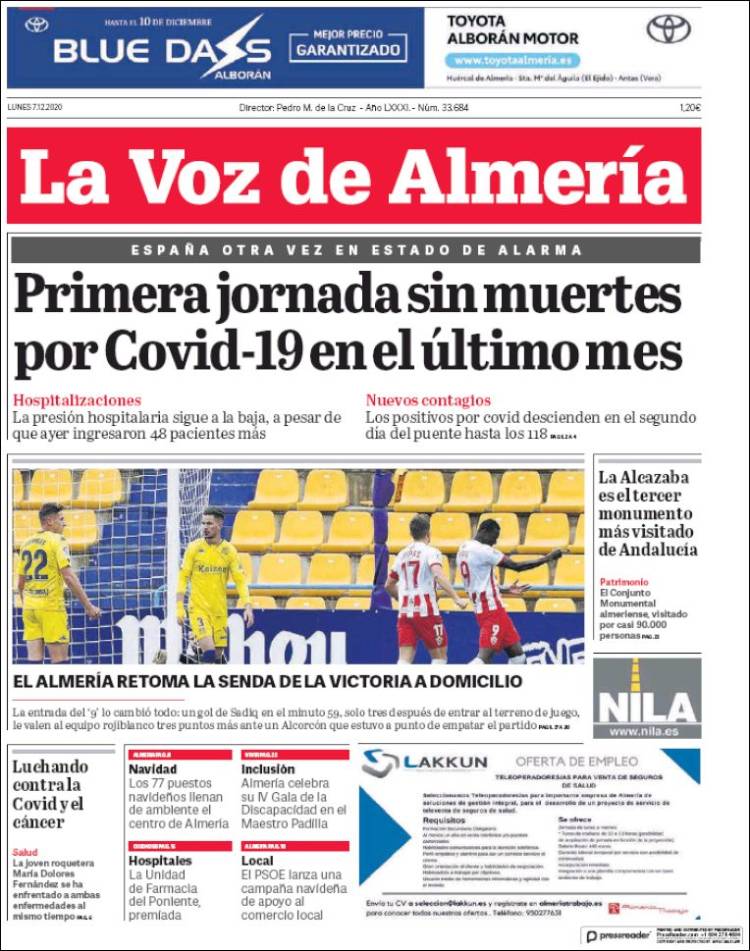 Portada de La Voz de Almería (Espa&ntilde;a)