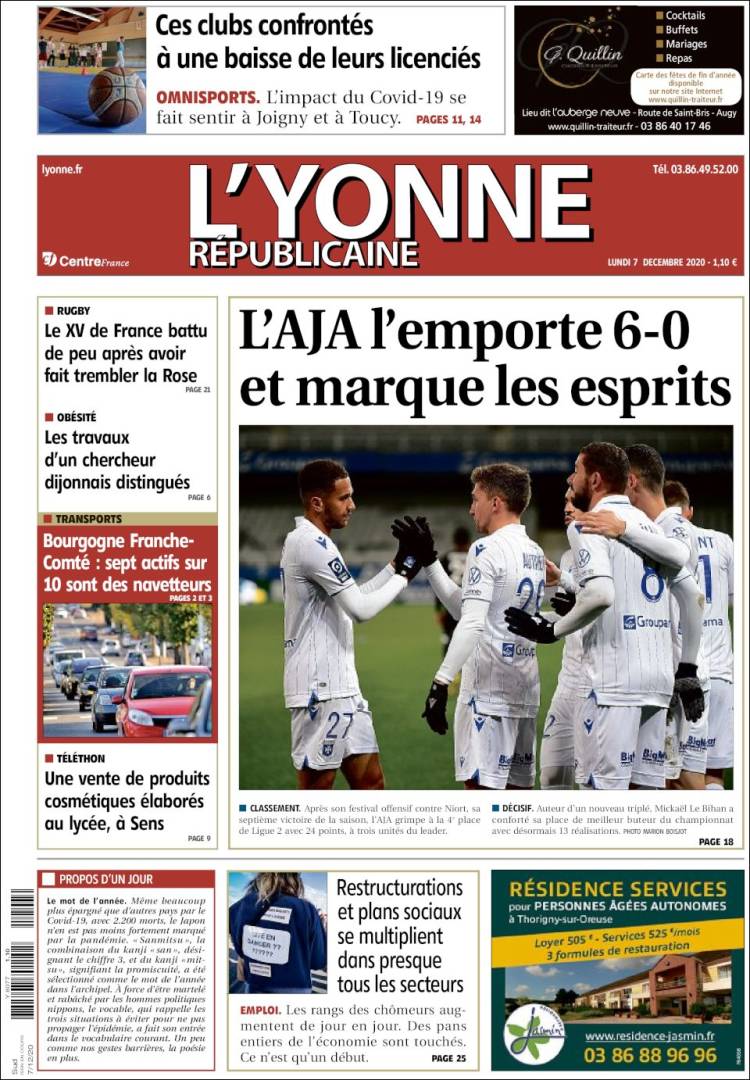 Portada de L'Yonne-Républicaine (Francia)