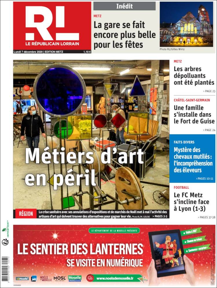 Portada de Le Republicain Lorrain (Francia)