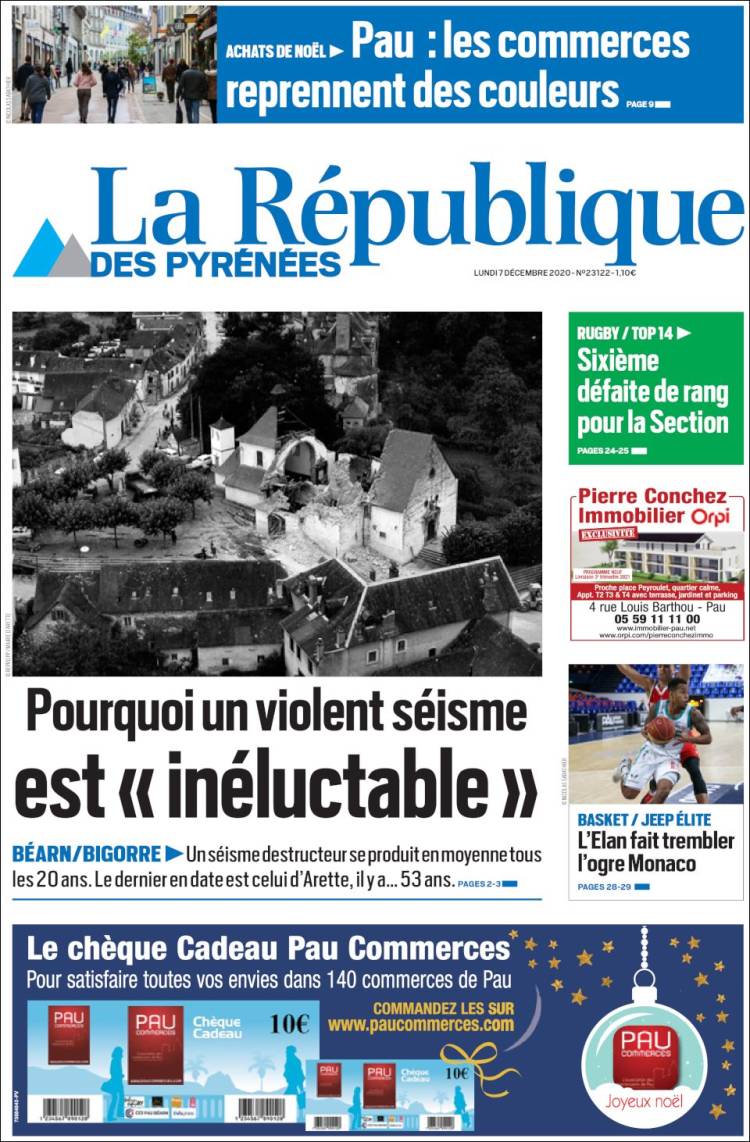 Portada de La République des Pyrénées (Francia)