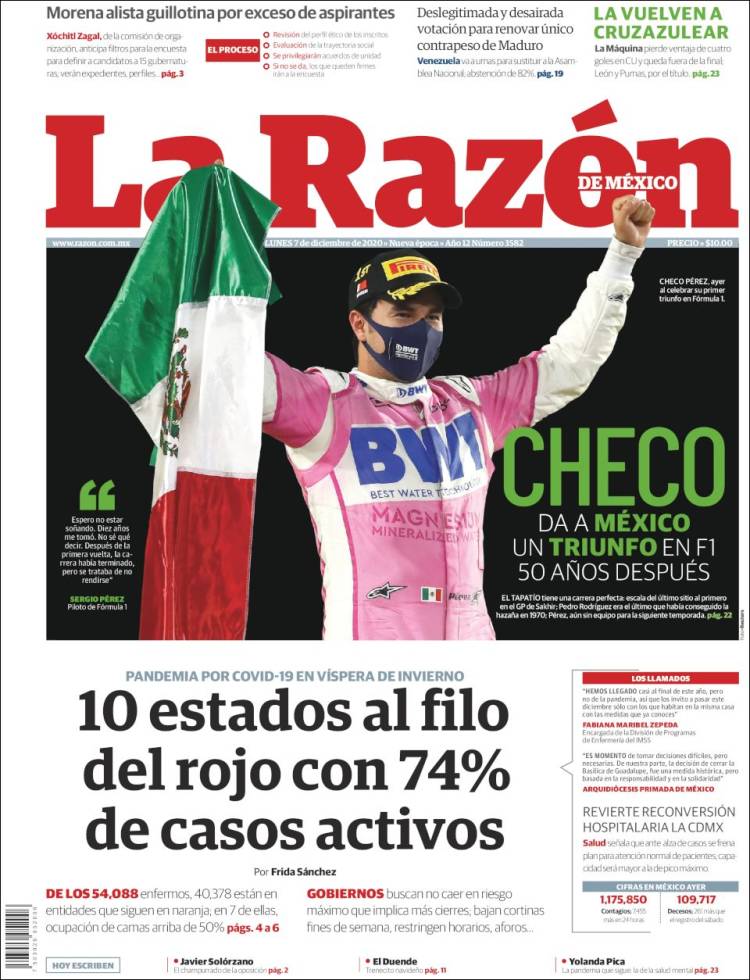 Portada de La Razón (México)