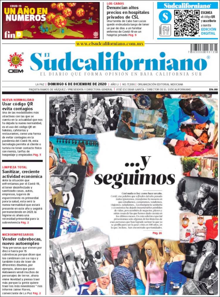 Portada de El Sudcaliforniano (México)