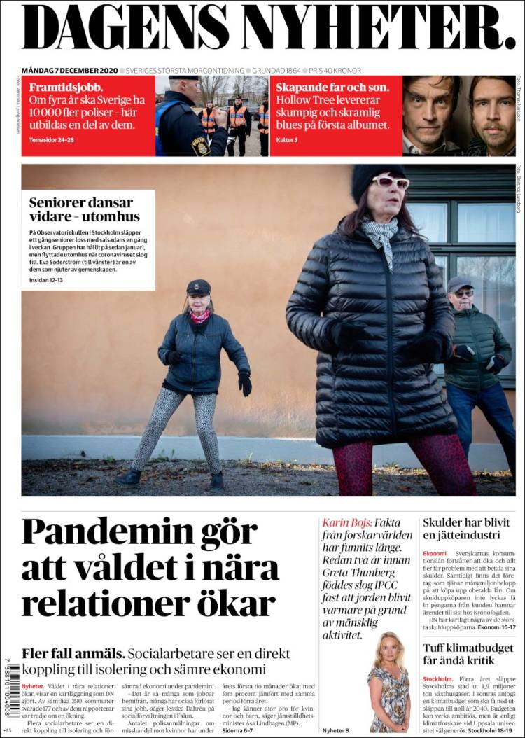 Portada de Dagens Nyheter (Suecia)