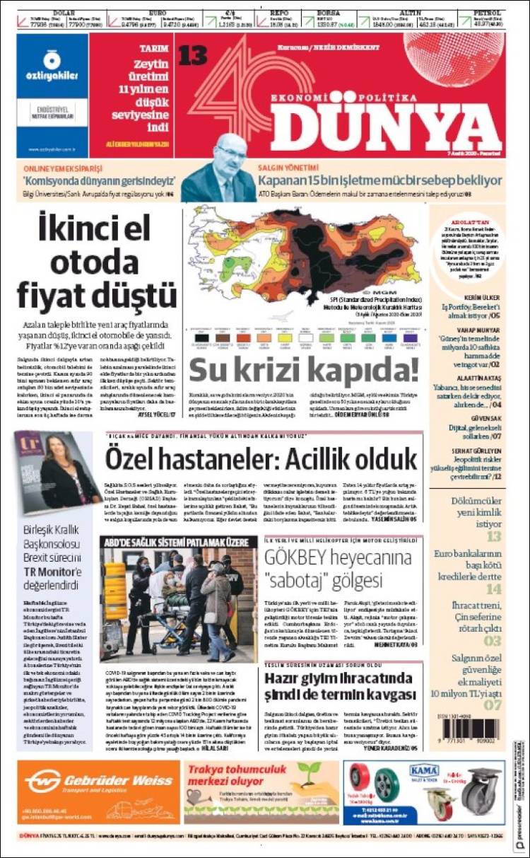 Portada de Dünya (Turqu&iacute;a)