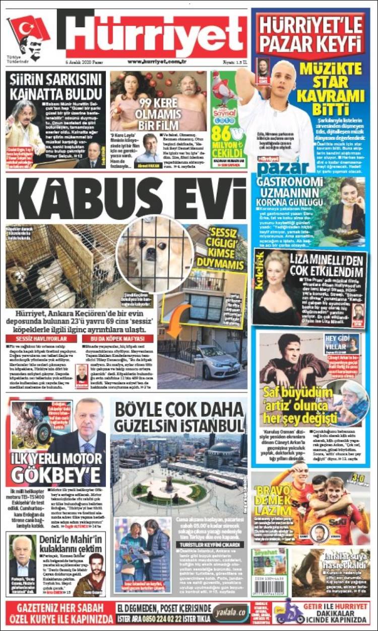 Portada de Hürriyet (Turqu&iacute;a)