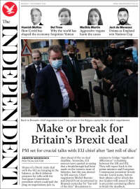 Portada de The Independent (Reino Unido)