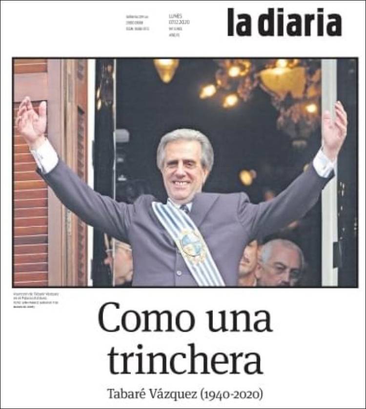 Portada de La Diaria (Uruguay)