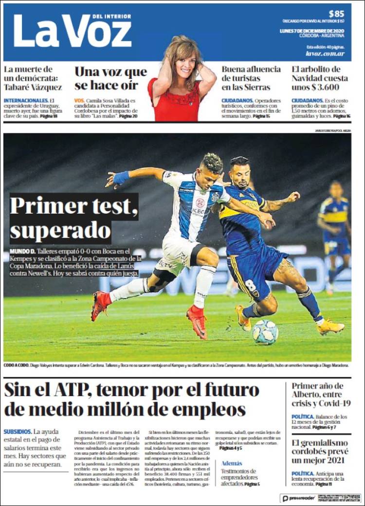 Portada de La Voz del Interior (Argentina)