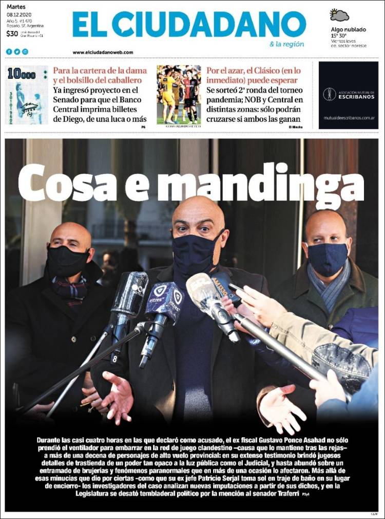 Portada de Diario El Ciudadano (Argentina)