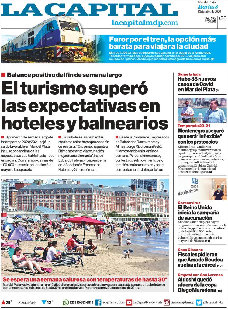 Portada de Diario La Capital - Mar del Plata (Argentina)