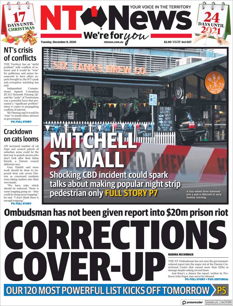 Portada de Northern Territory News (Australia)