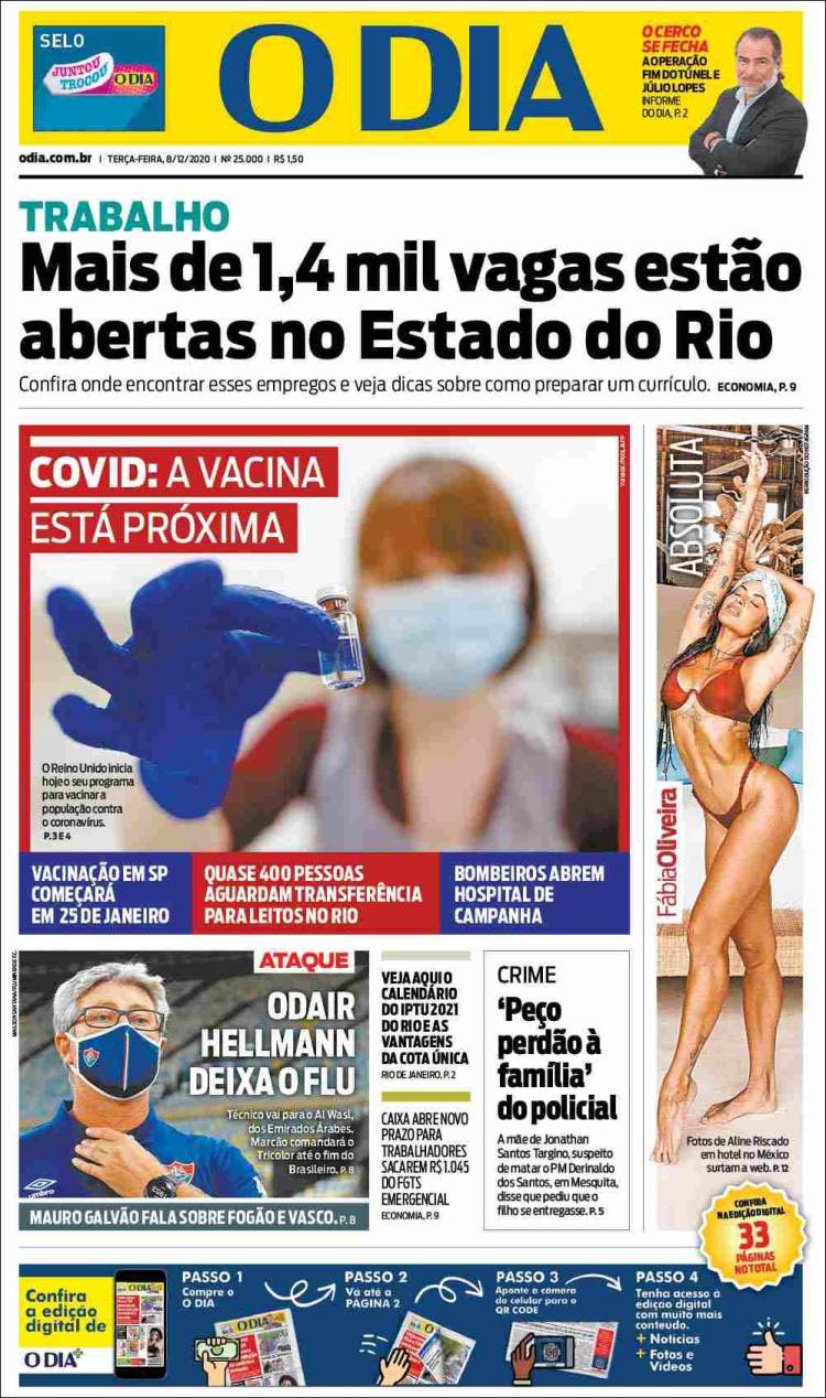 Portada de O Dia (Brasil)