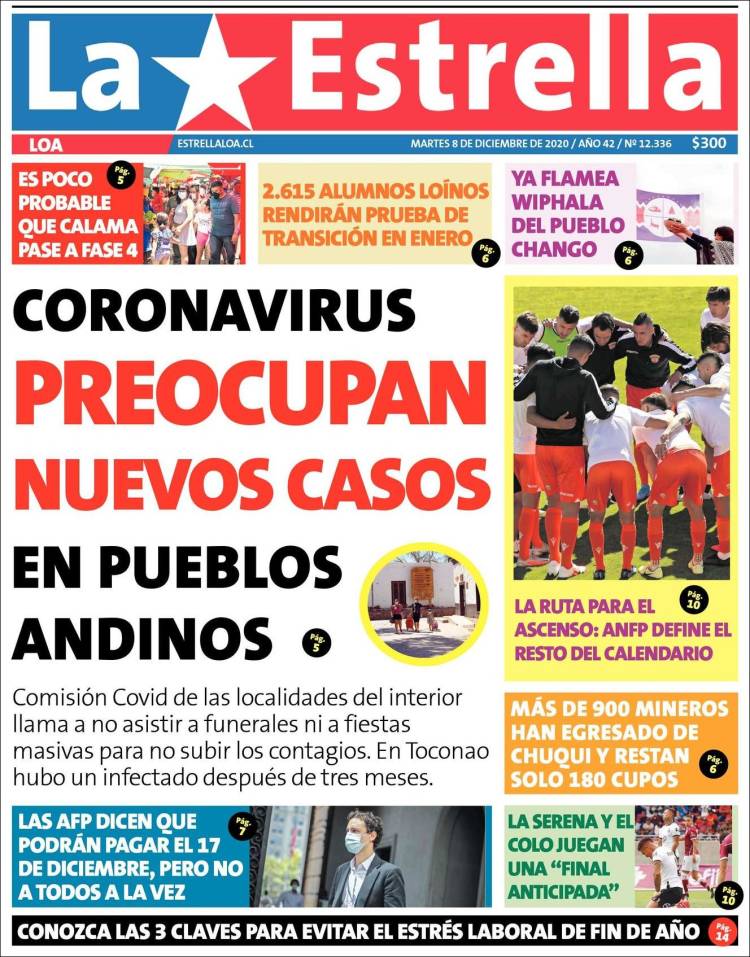 Portada de La Estrella de Loa (Chile)