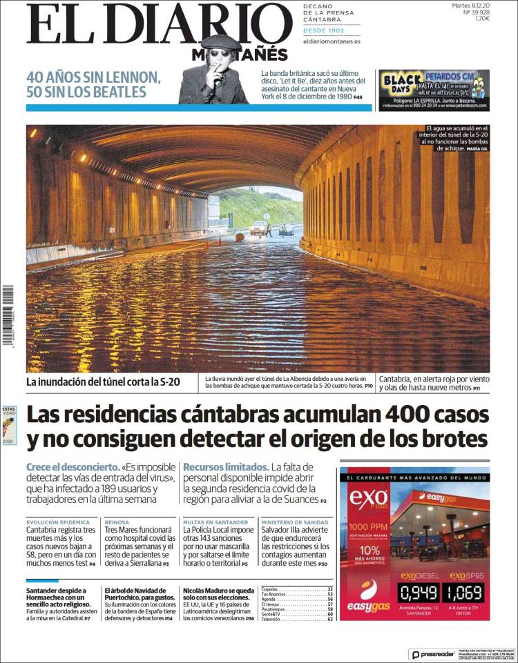 Portada de El Diario Montañés (Espa&ntilde;a)