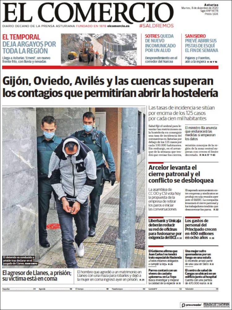 Portada de El Comercio (Espa&ntilde;a)
