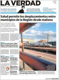 Portada de La Verdad de Murcia (España)