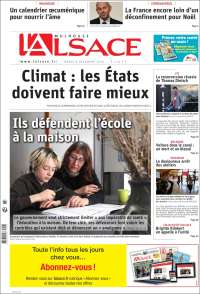 Portada de Journal L'Alsace (Francia)