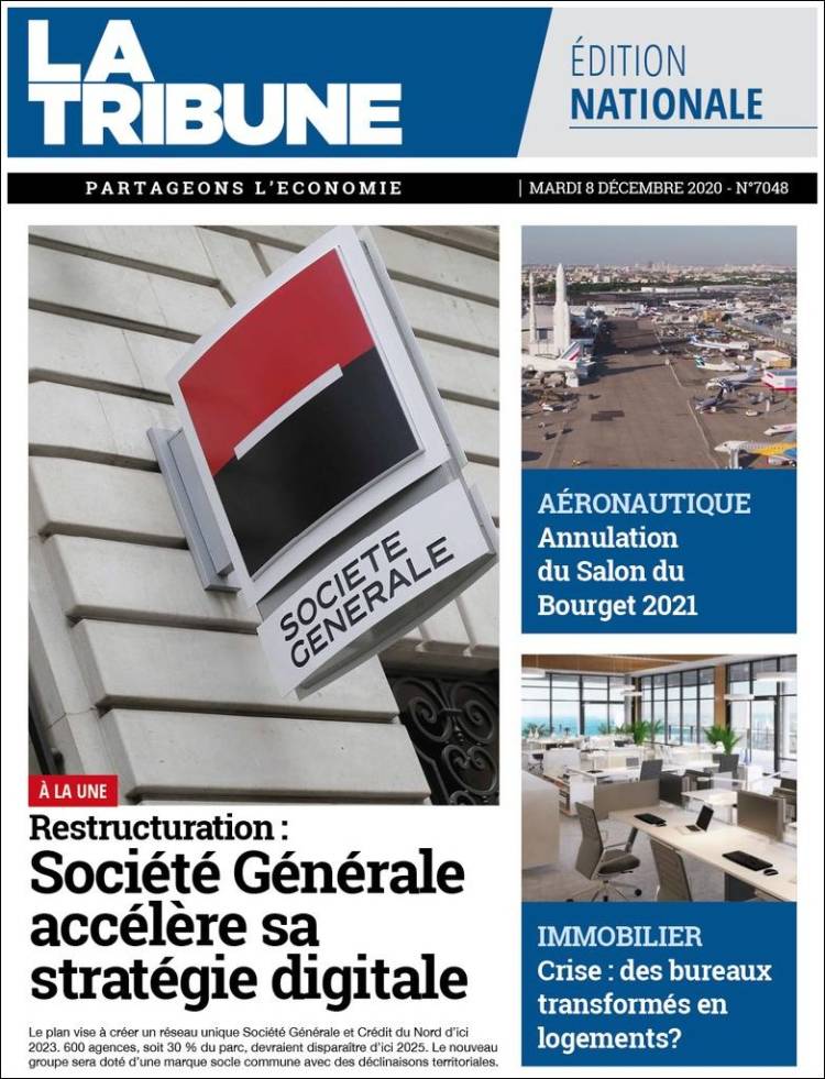 Portada de La Tribune (Francia)