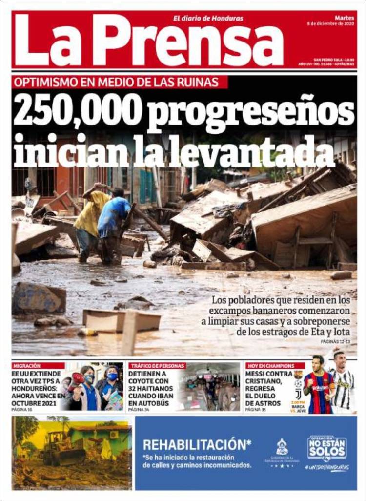 Portada de La Prensa (Honduras)