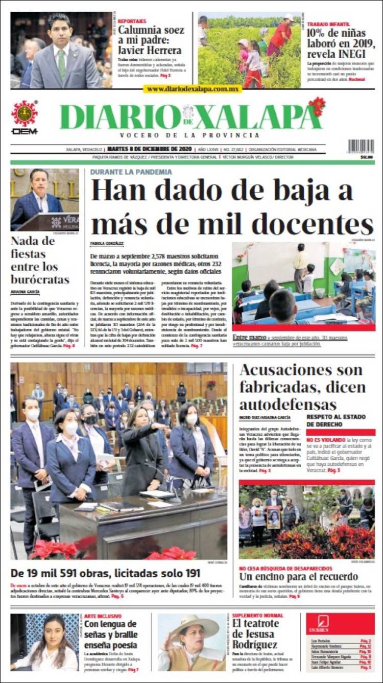 Portada de Diario de Xalapa (Mexico)