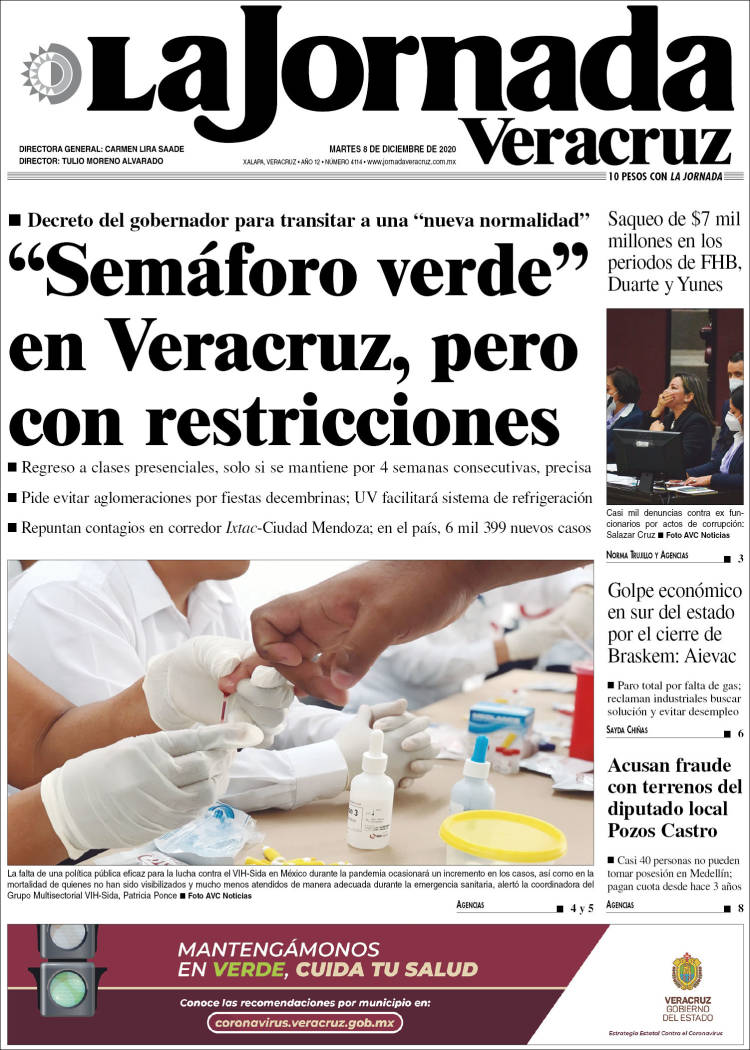 Portada de La Jornada Veracruz (Mexico)