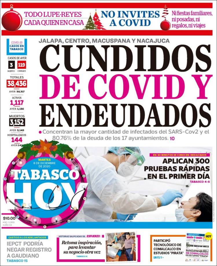 Portada de Tabasco Hoy (Mexico)