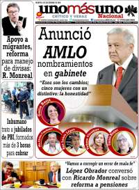 Portada de unomásuno (México)