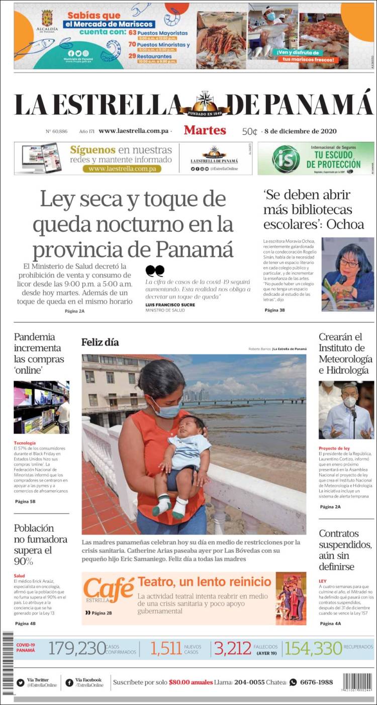 Portada de La Estrella de Panamá (Panam&aacute;)