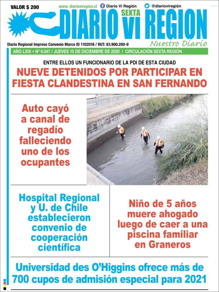 Portada de Diario VI Región (Chile)