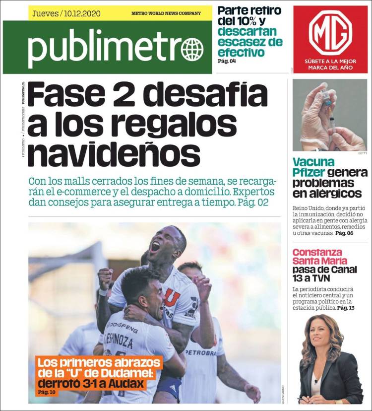 Portada de Publimetro (Chile)
