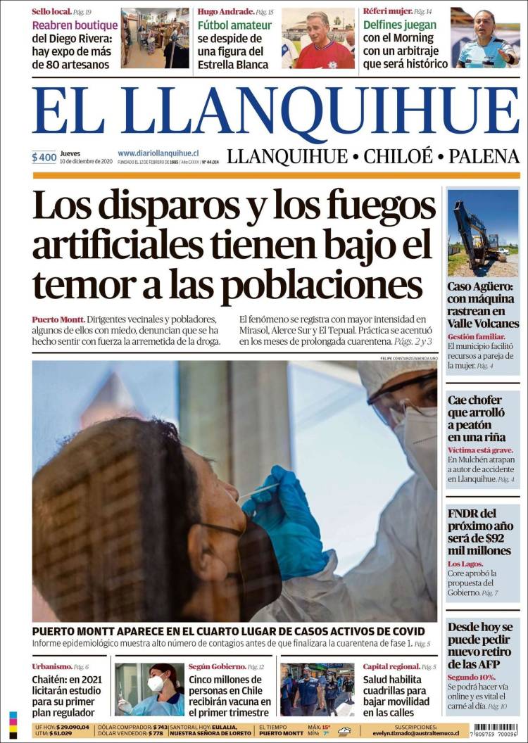 Portada de El Llanquihue (Chile)