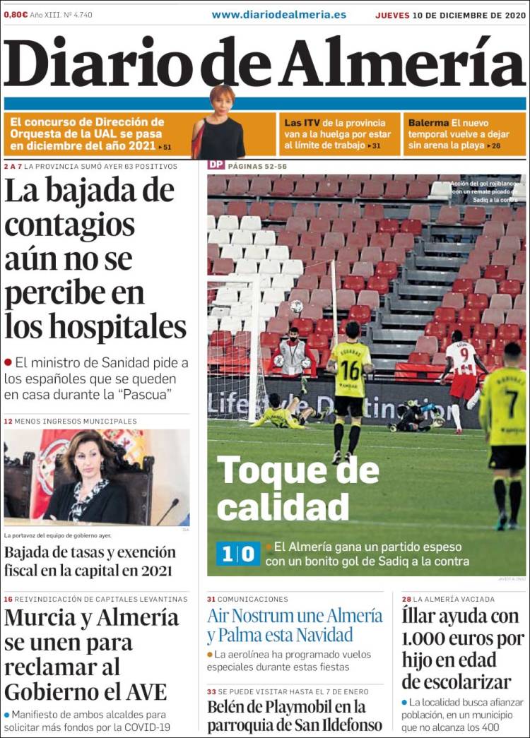 Portada de Diario de Almería (España)