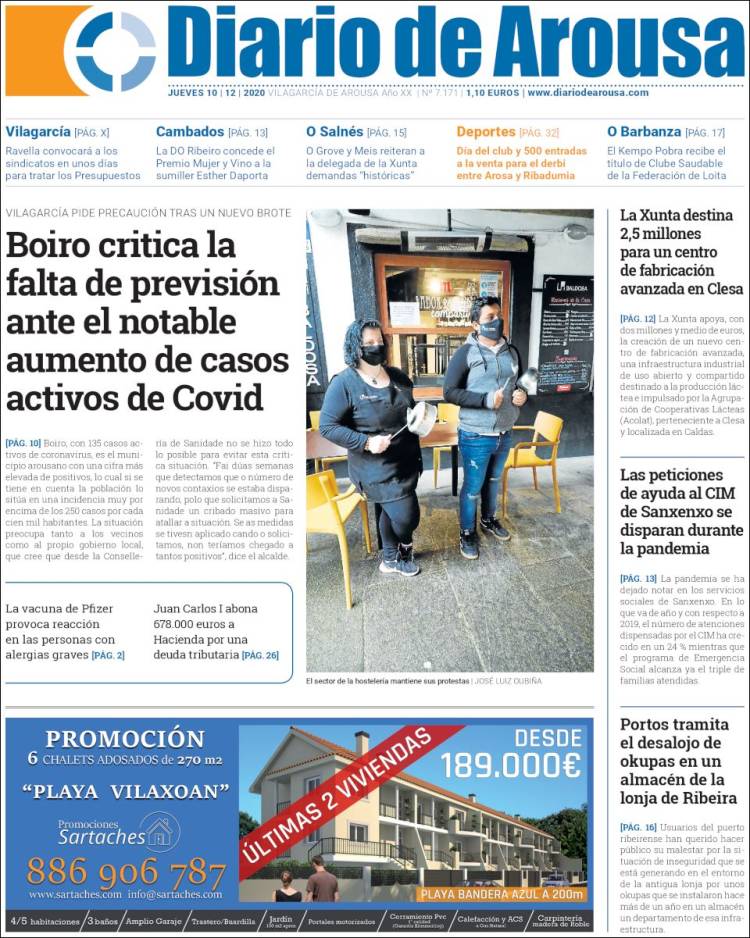 Portada de Diario de Arousa (España)