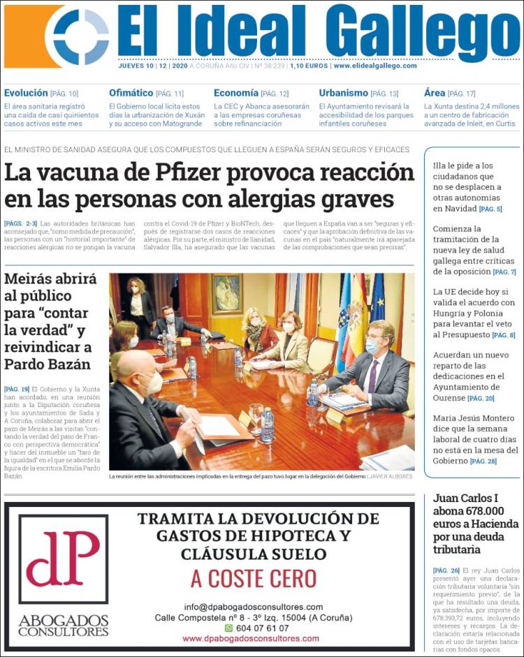 Portada de Diario de Ferrol (España)