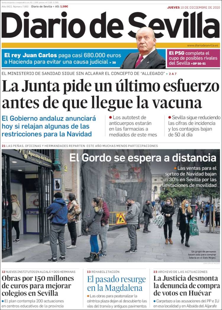 Portada de Diario de Sevilla (España)