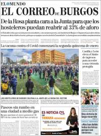 Portada de El Correo de Burgos (España)