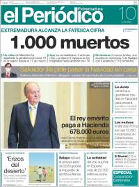 Portada de El Periódico de Extremadura (España)