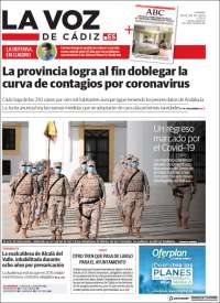 Portada de La Voz de Cádiz (España)