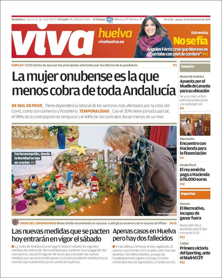 Portada de Viva Huelva (España)