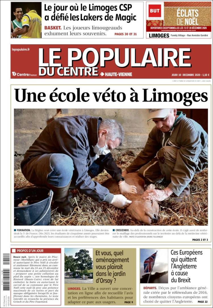 Portada de Le Populaire du Centre (Francia)