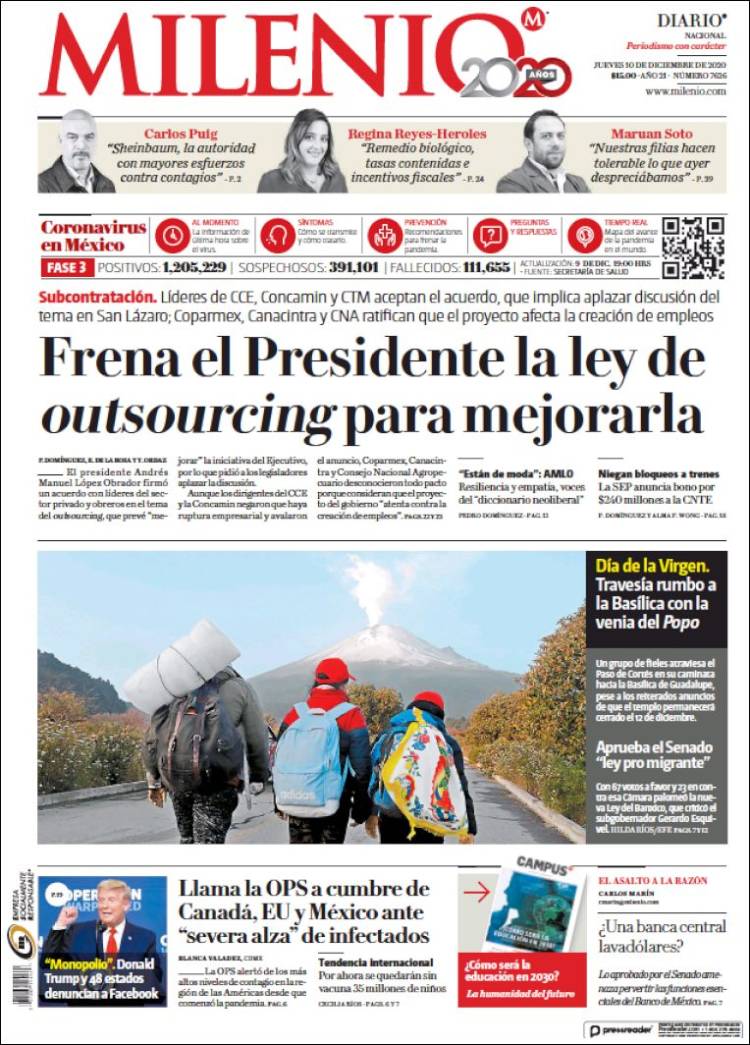 Portada de Milenio (México)