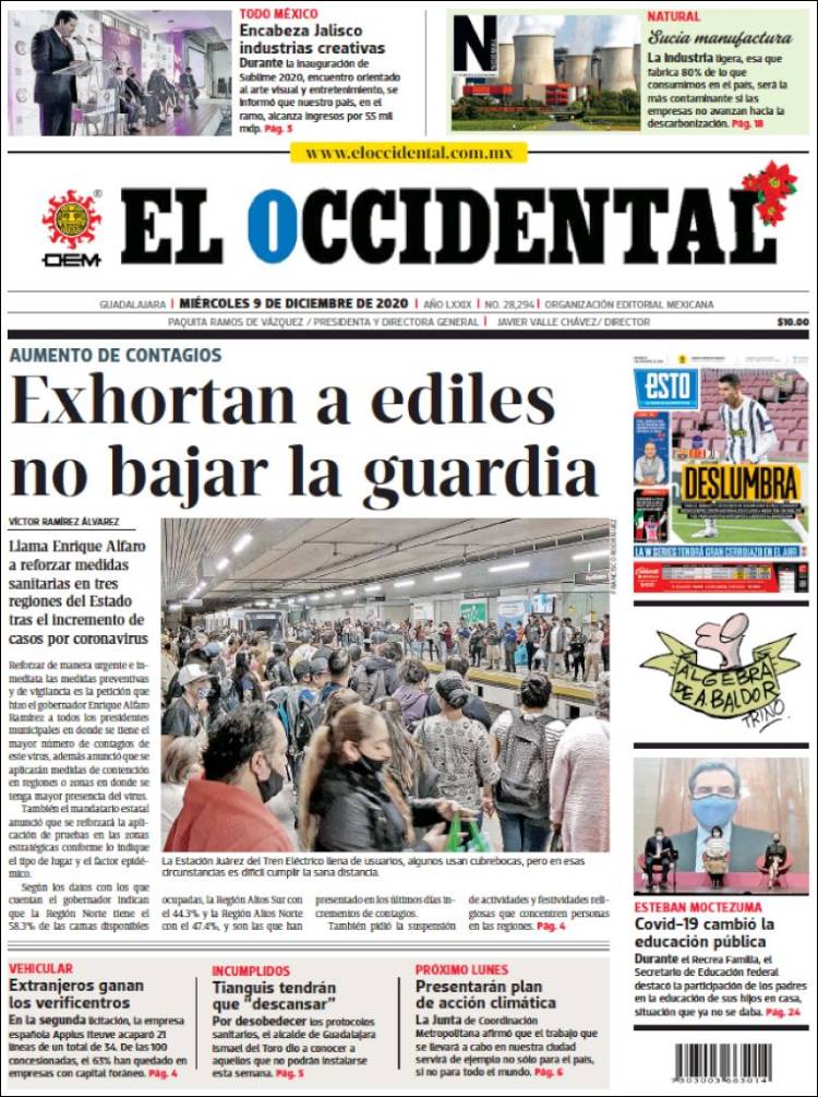 Portada de El Occidental (México)