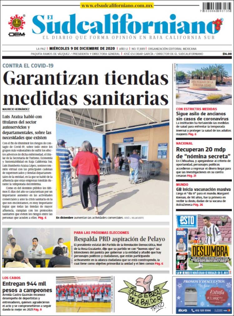 Portada de El Sudcaliforniano (México)