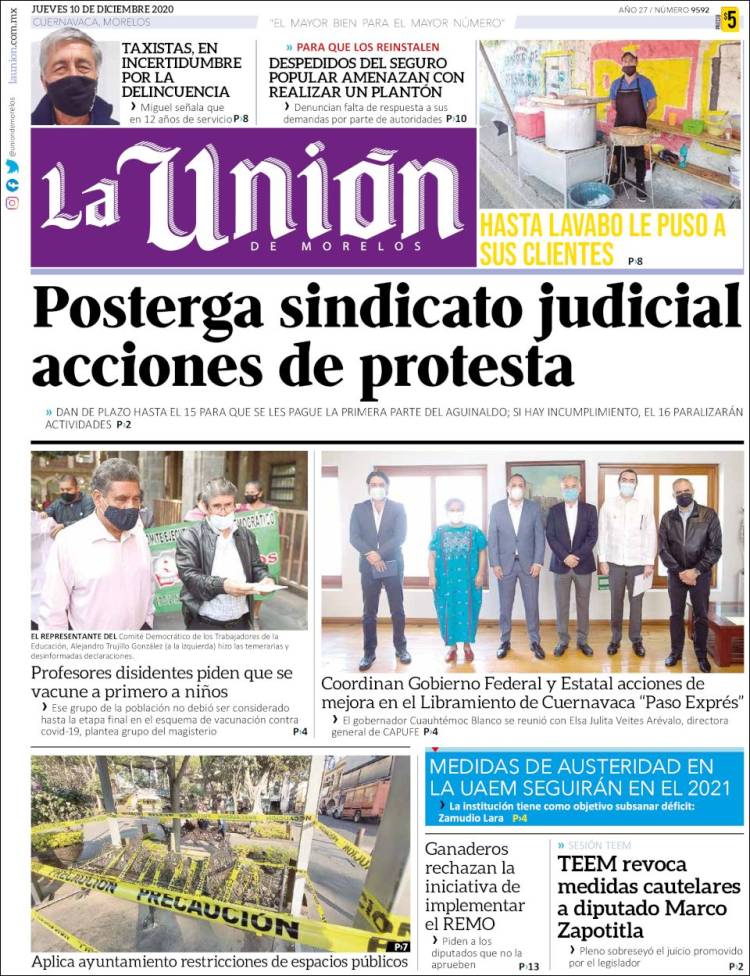 Portada de La Unión de Morelos (México)