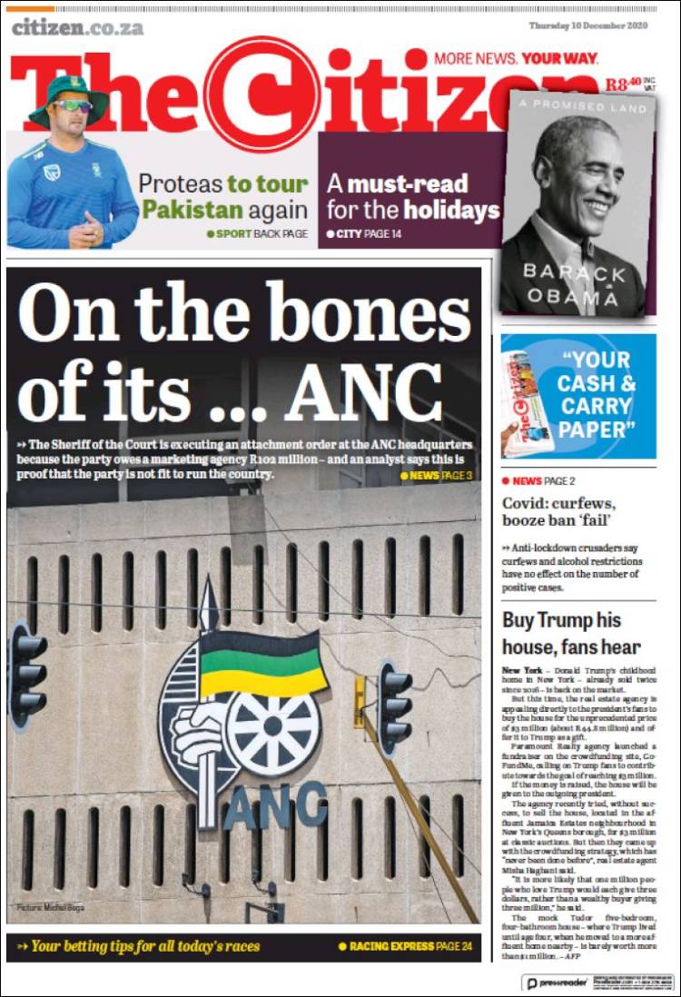 Portada de The Citizen (Sud&aacute;frica)